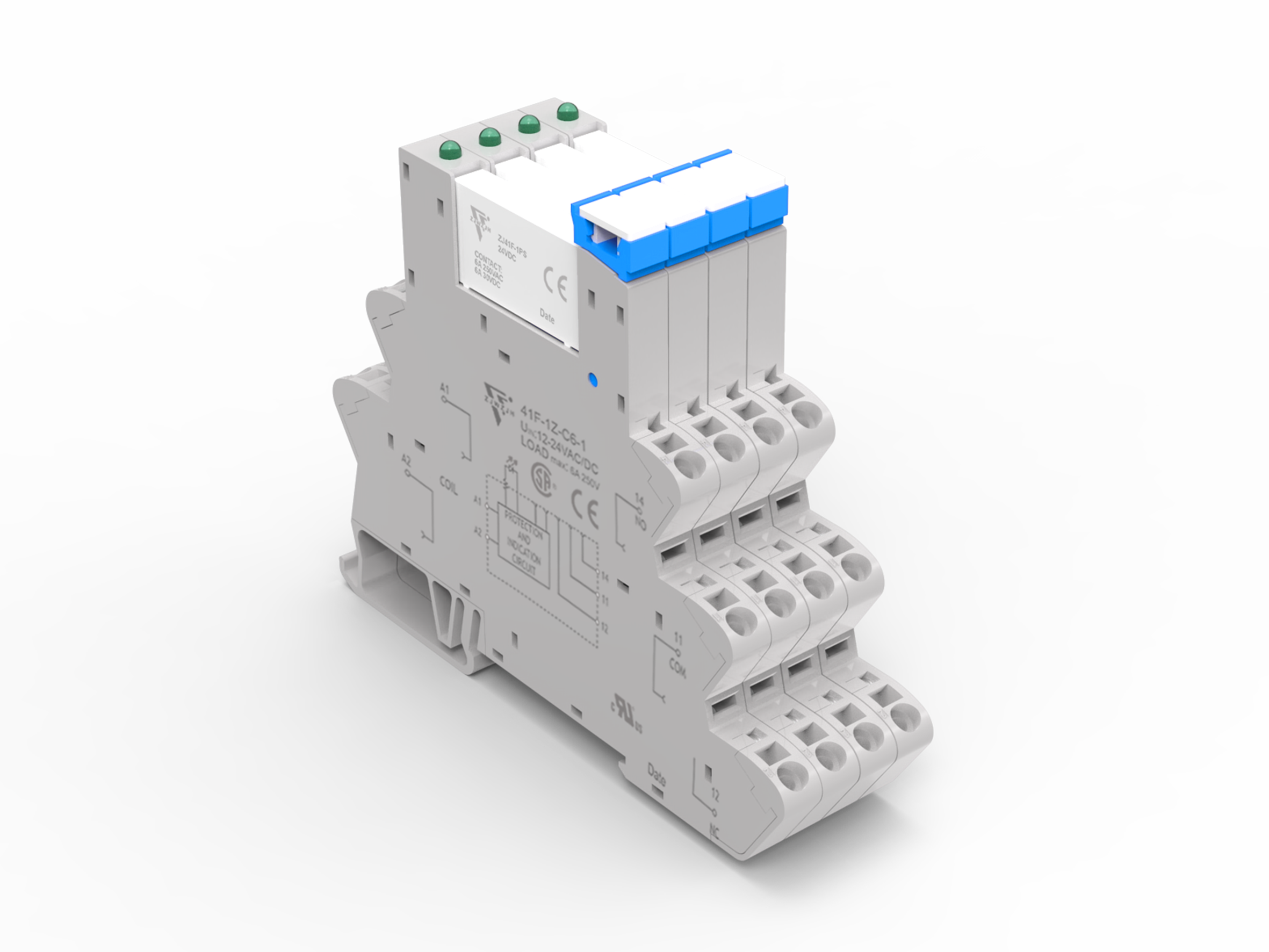 超薄型  推入式继电器插座